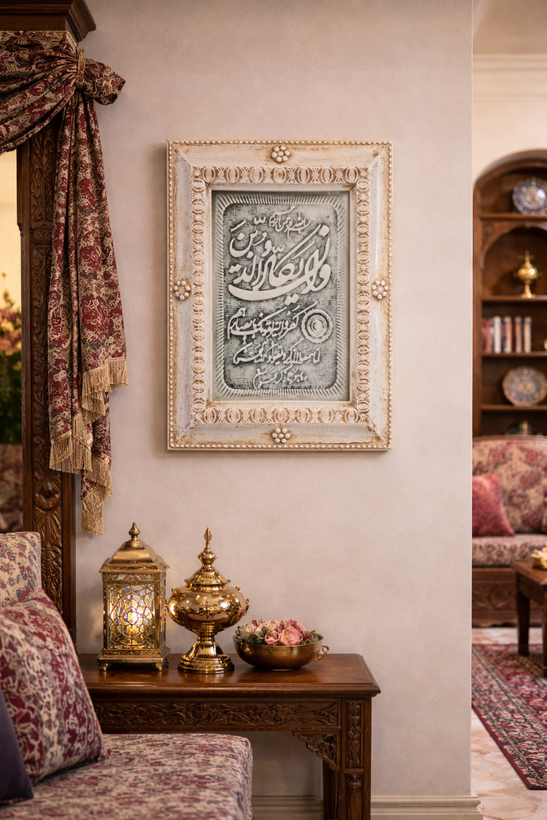 تابلو سرامیکی «وَإِن یَکاد»؛ تلفیقی از هنر اصیل ایرانی و معنویت با قاب سرایکی