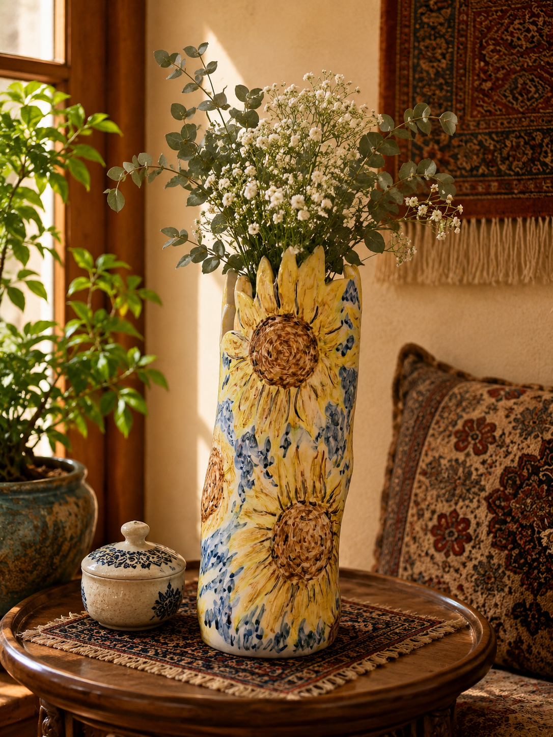 گلدان سرامیکی دستساز ون گوگ