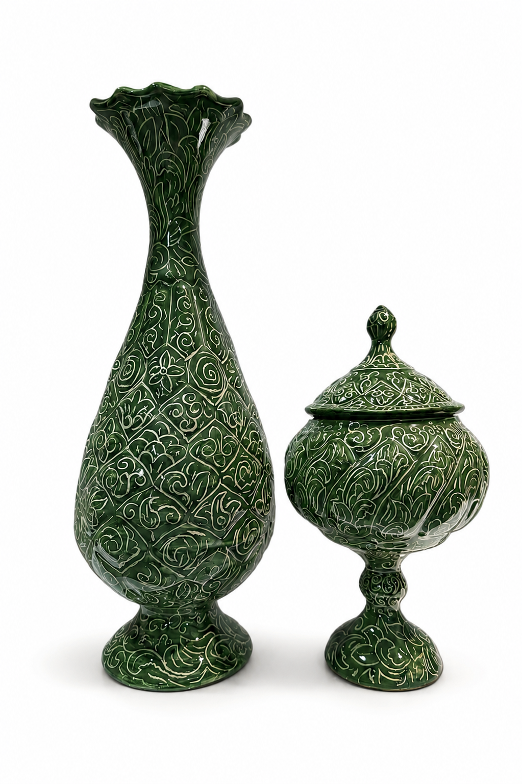 گلدان و شکلات خوری طرح مینا زمردی