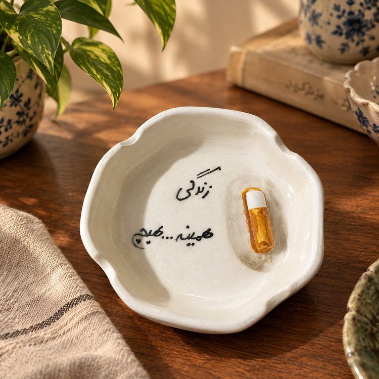 زیر سیگاری تکست برجسته سرامیکی دستساز